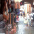 Outdoor leather shops in Marrakech.