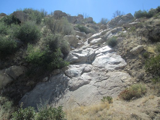 Another view of the rocks that have a smooth surface due to water rushing down during the rainy and snowy season.