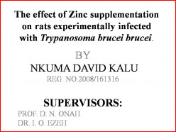 Effect of Zinc on Trypanosoma Brucei Brucei (power point)