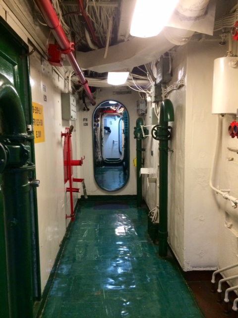 One of the  many corridors or halls, on the USS Midway.  It was very inspiring to walk through all the different areas. 