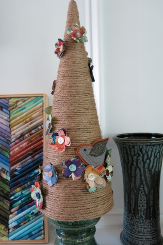 Vintage Inspired Handmade Tree with Flowers