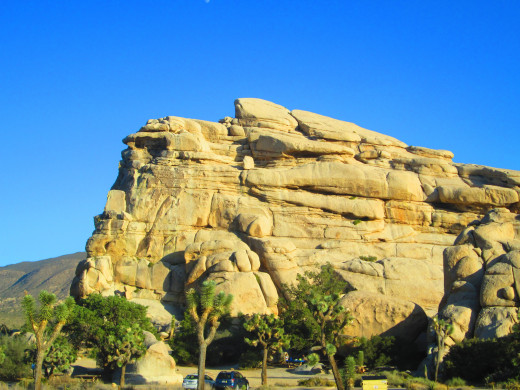 The large rock formation near parking area.