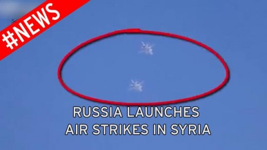 This allegedly is a photo of Russian jets flying in Syrian air space