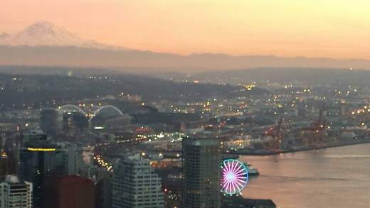 Views of the City and the Seattle Great Wheel