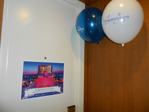 The cruise ship staff on the Royal Princess decorated our door at no extra cost for my husband's birthday. You just have to ask at the passenger services desk!