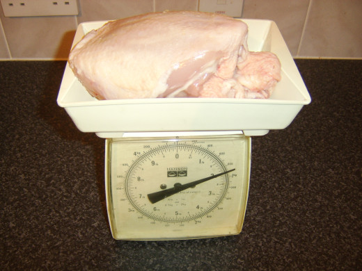 Main body of chicken has to be weighed to calculate cooking time