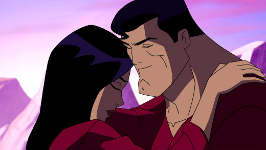 Superman and Lois Lane share a moment in "Superman: Doomsday"