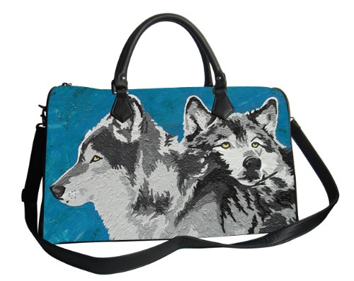 some of the other wildlife print-- wolf print vegan leather handbag