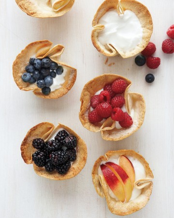Tortilla Cups With Yoghurt And Fresh Fruit