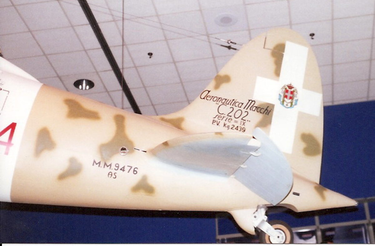 View of the rear fuselage of the Macchi C.202 in the National Air & Space Museum, Washington, DC, May2000.