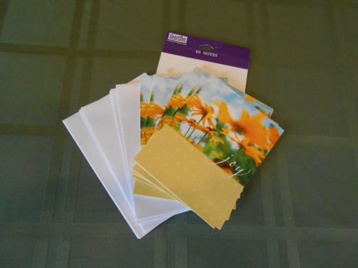 The 'joy" note cards that inspired this plan to spread joy.