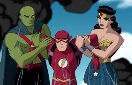 Martian Manhunter, The Flash and Wonder Woman in "Justice League: The New Frontier"