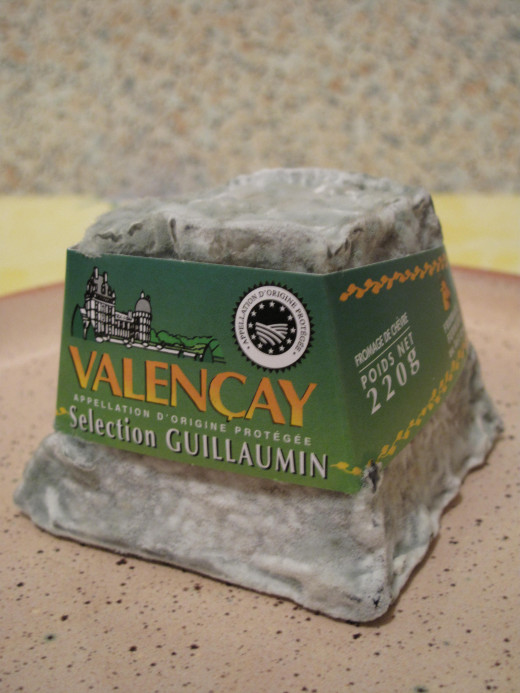 French goat's cheese Valençay. "Appellation d'origine protégée" = PDO : Protected Designation of Origin (european label).
