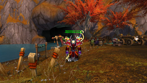 My Holy Priest: Tauren, Male. Posing for the beginnings of WoD during the big DDoS attack!