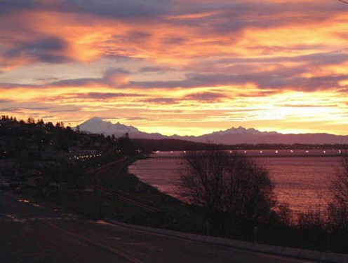 One of my Dad's amazing photos - sunset in White Rock, BC