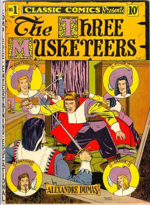 Cover for the comic book version of the classic 'The Three Musketeers.' 