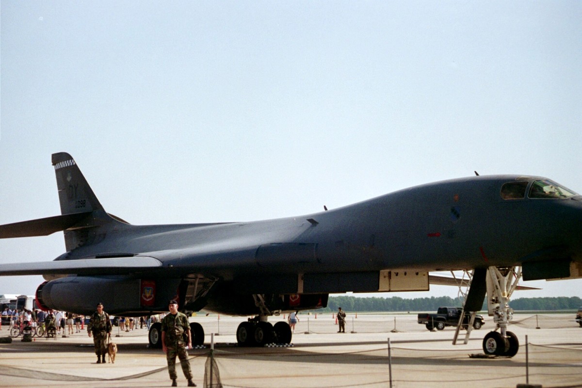 A B-1B Lancer on display at Andrews AFB.   