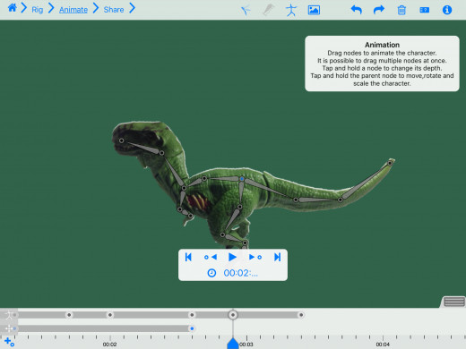 You can see here how I placed the bones to animate. 