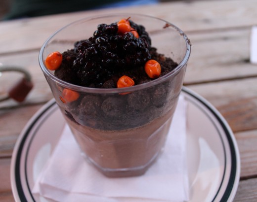 Very unusual chocolate dessert at Manitoba
