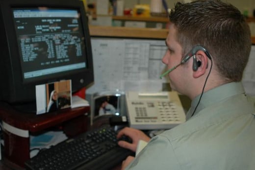 Call Center Representative on a Telephone Headset