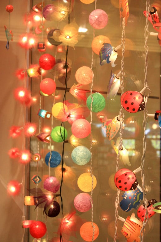 Colorful lights perk up a drab room