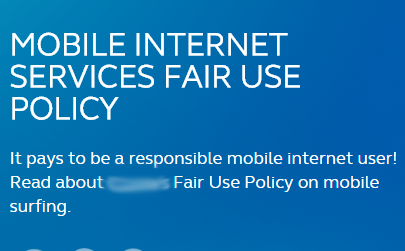 Internet Fair Usage policy is being declared at Globe's website