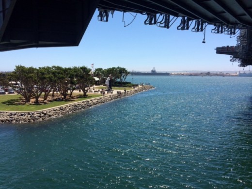View of the harbor from the USS Midway. 