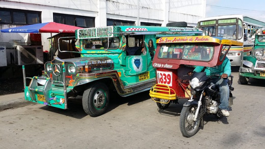 The jeepney and tricycle are the most common modes of transportation in the Philippines.