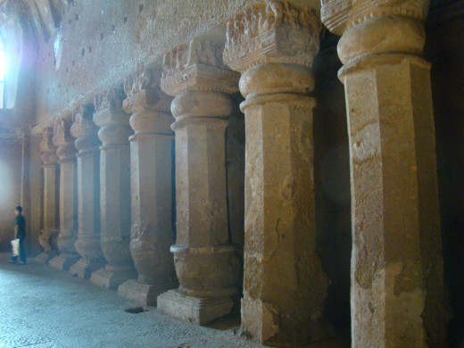 The stone carved pillars