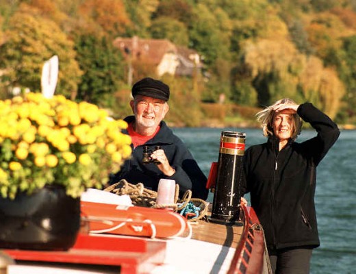 Terry and Monica Darlington in their narrowboat