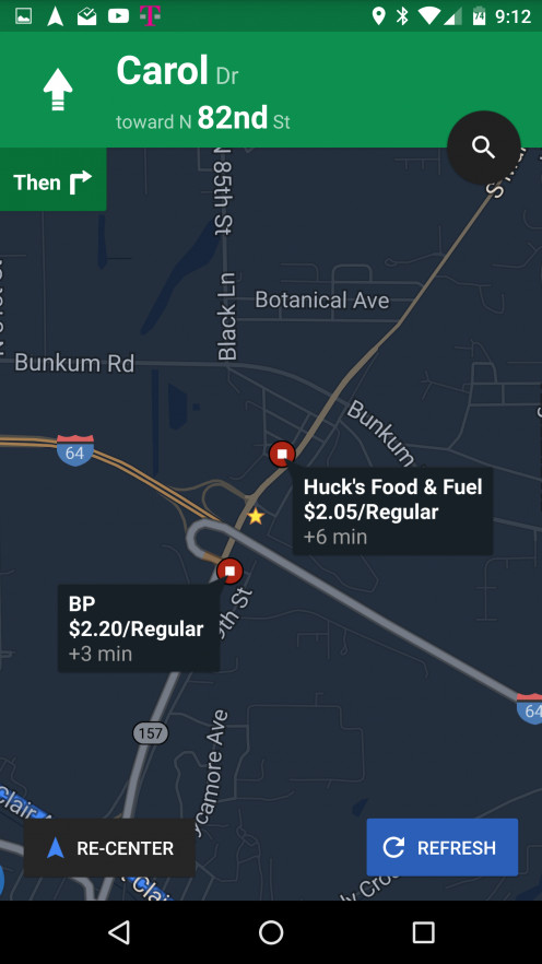 google maps show gas stations 