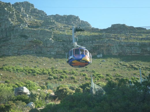 A cable car ride up to the top of Table Mountain is not for those afraid of heights. It is a steep ride and it rotates whilst you are in it, to allow for 360 degree view of Cape Town