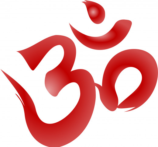 Calligraphic depiction of Aum, the original sound from which the universe was born, often used to symbolize Hinduism.