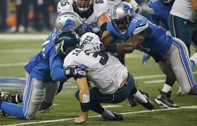Philadelphia Eagles QB Mark Sanchez was under pressure all game and sacked 6 times