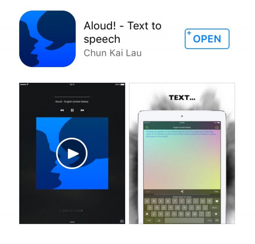 Aloud app for Ipad