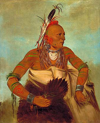 Osage man painted by the famous George Caitlin in the 1830s.