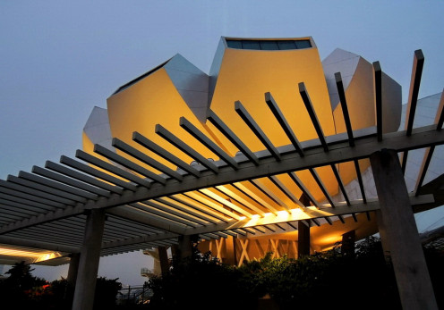 ArtScience Museum integral to Marina bay Sands hotel.