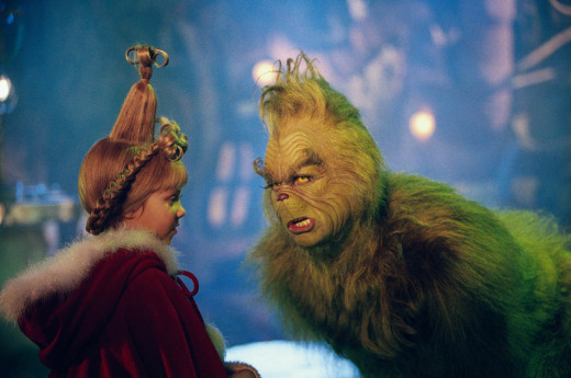 Cindy Lou Who (Taylor Momsen) and the Grinch (Jim Carrey)