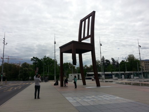 A giant chair in front of United Nations Office, Geneva