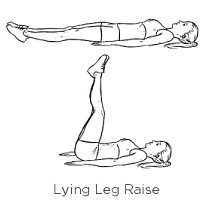 Place you back flat against your mat, slowly and controlled bring your legs straight up, lower back down to complete one rep. 