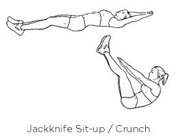 Also on the more challenging side. Start completely flat with arms above the head, pulling your core into your center, act to bring your fingers to your toes. Gently lay back down.