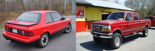 Dodge Shadow vs. Ford F350.