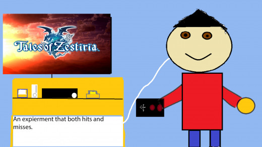 my thumbnail and the tales of zestiria opening screen.