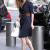 Amy Adams street style in a navy dress showing off her shapely legs in booties Amy Adams street style in a navy dress showing off her shapely legs in booties