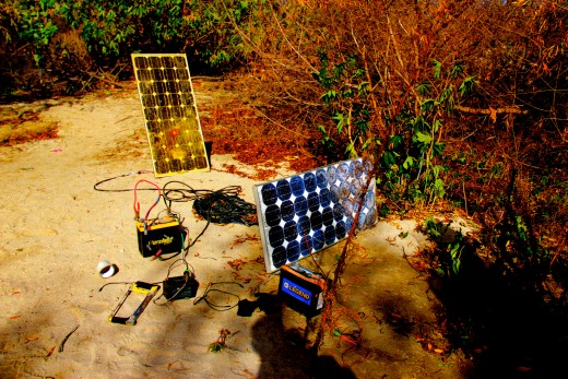 Ken's solar panel charging system.