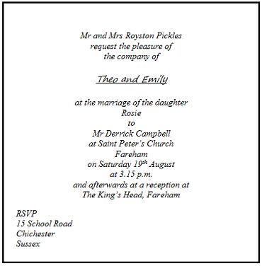 Addressing invitations to the wedding ceremony with the appropriate etiquette.
