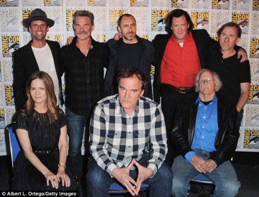 Tarantino and the "Hateful Eight" cast, minus Jackson. at Comic Con