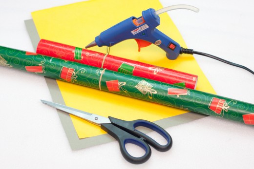 Craft supplies you need to make your 3D Christmas tree.