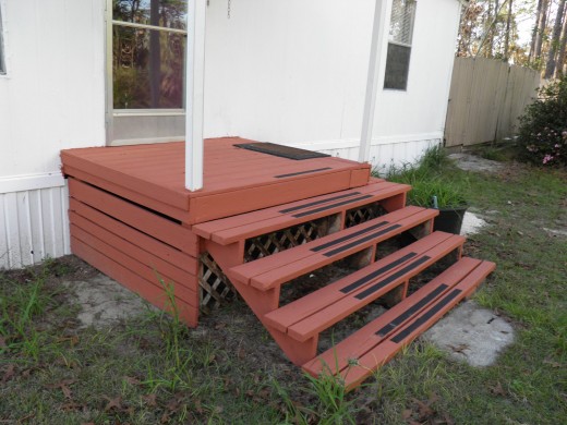 Front door steps left view