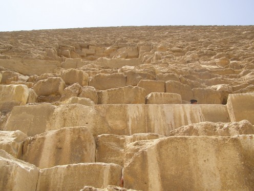 Looking up the side of the Great Pyramid